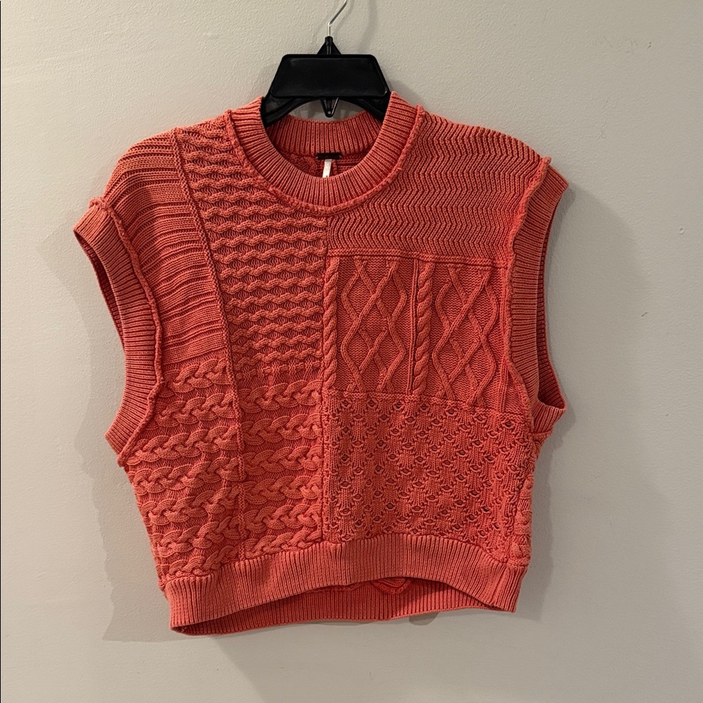 Free People Coral Textured Tank Top